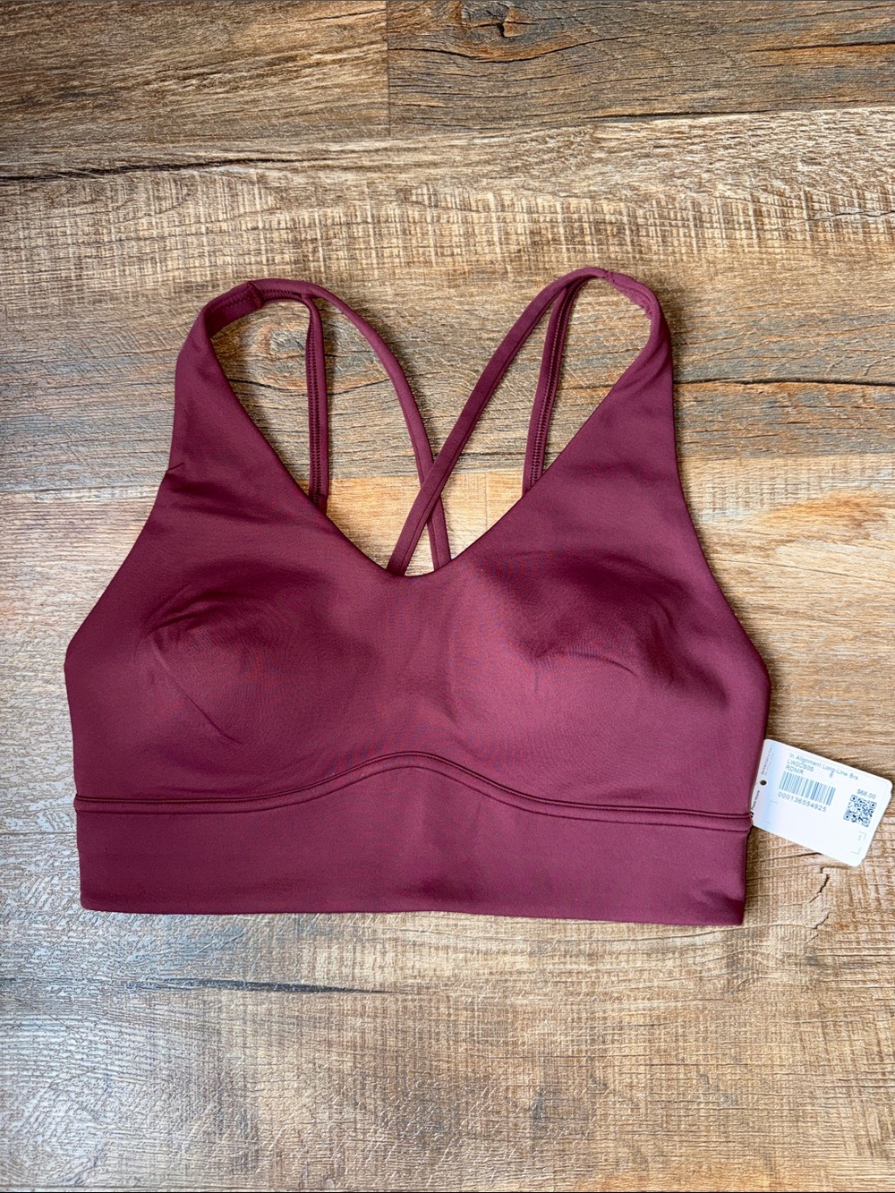 Red Merlot Lululemon In Alignment Long Line Bra